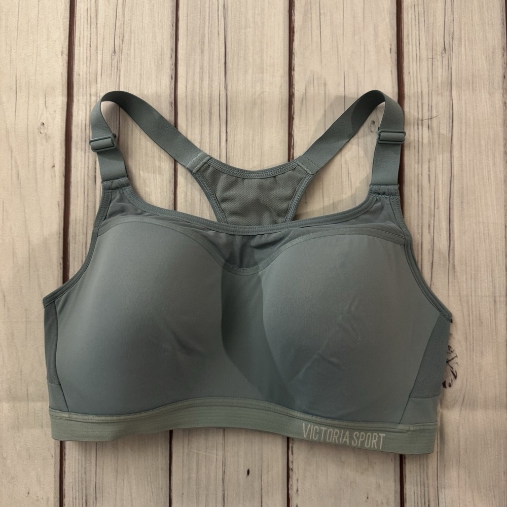 Victoria's Secret Incredible Lightweight Max Sports Bra 34D Sage Blue Racerback